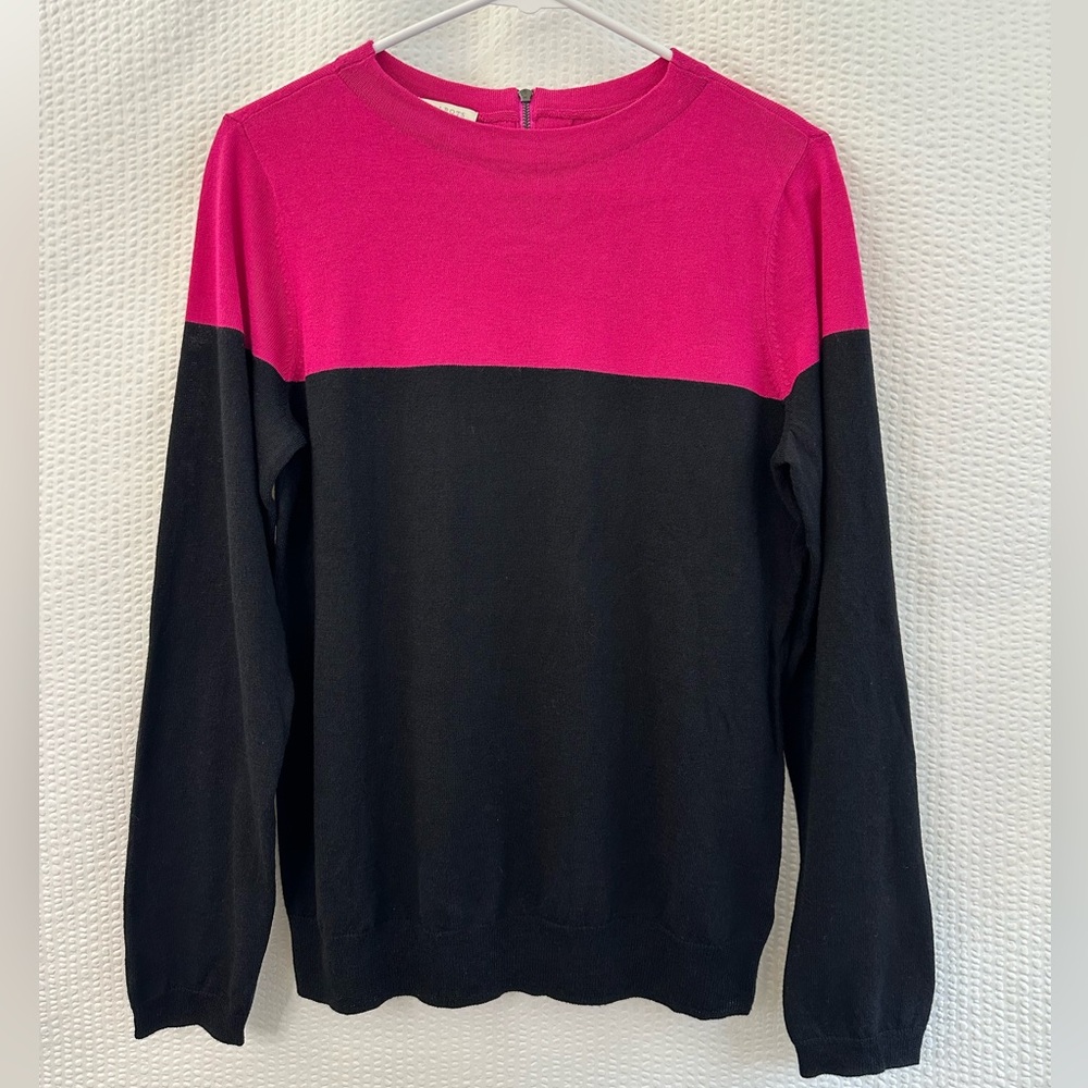 Talbots Women’s Pink Black Crew Neck Sweater Size: Small Petite